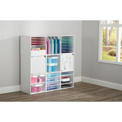 Comes pre-drilled to include additional cubes and accessories (each sold separately) Adult assembly required. . Michaels modular storage